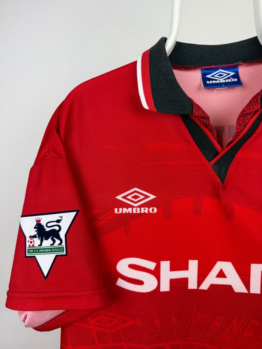 David Beckham - Manchester United 1995/96 hjemmebane trøje L 🏴 Fodboldshoppen_dk 3