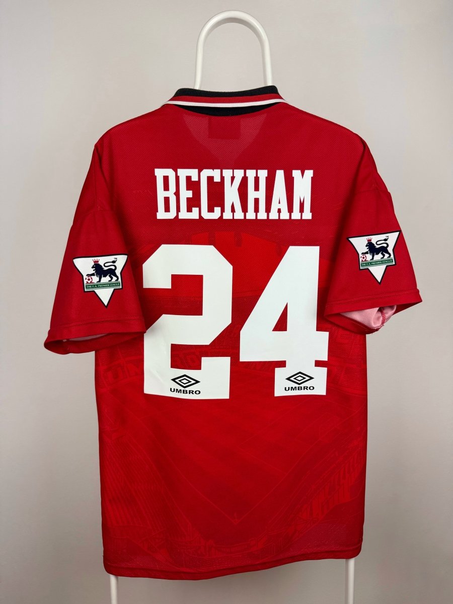 David Beckham - Manchester United 1995/96 hjemmebane trøje L 🏴 Fodboldshoppen_dk 1