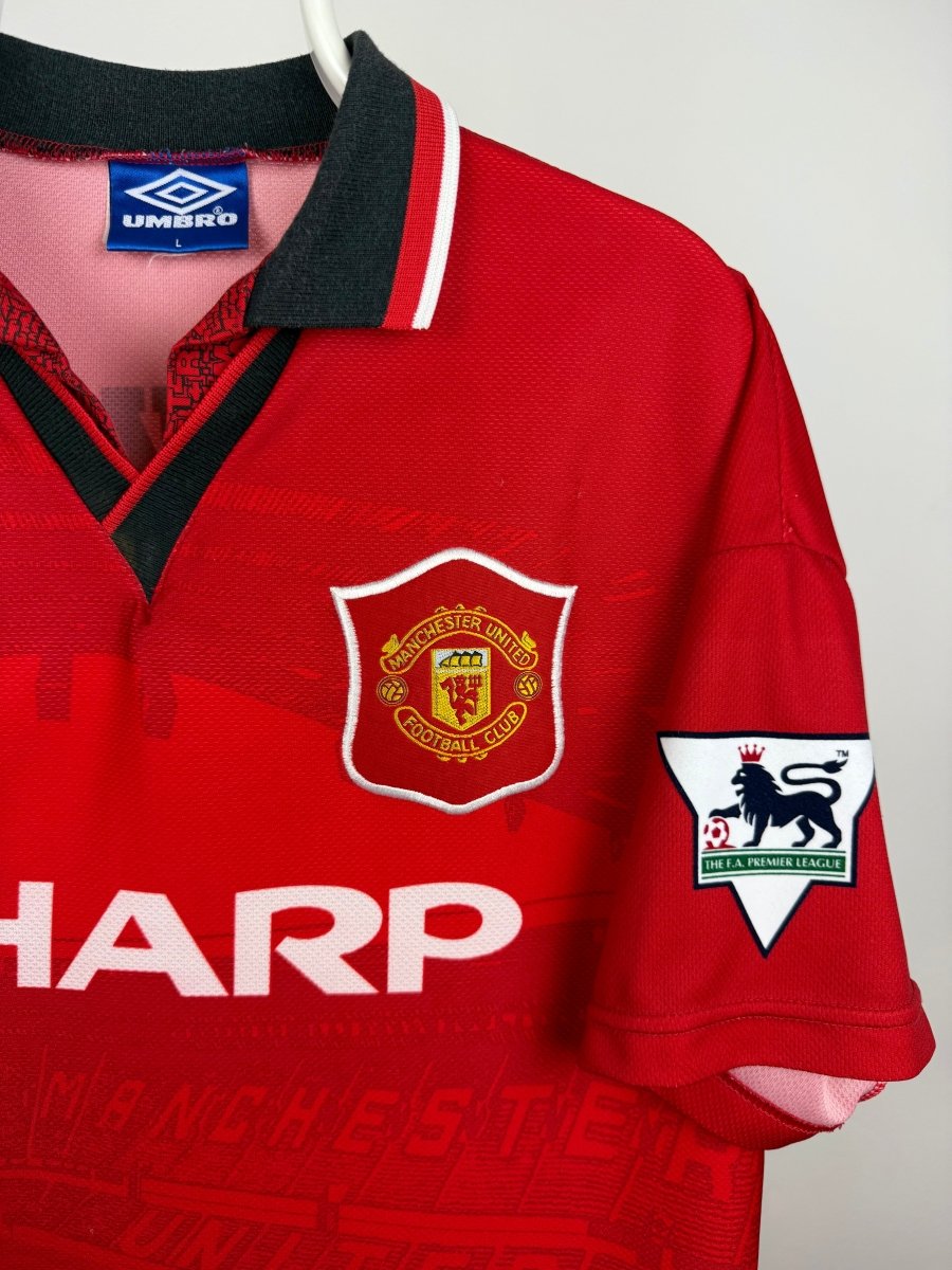 David Beckham - Manchester United 1995/96 hjemmebane trøje L 🏴 Fodboldshoppen_dk 4