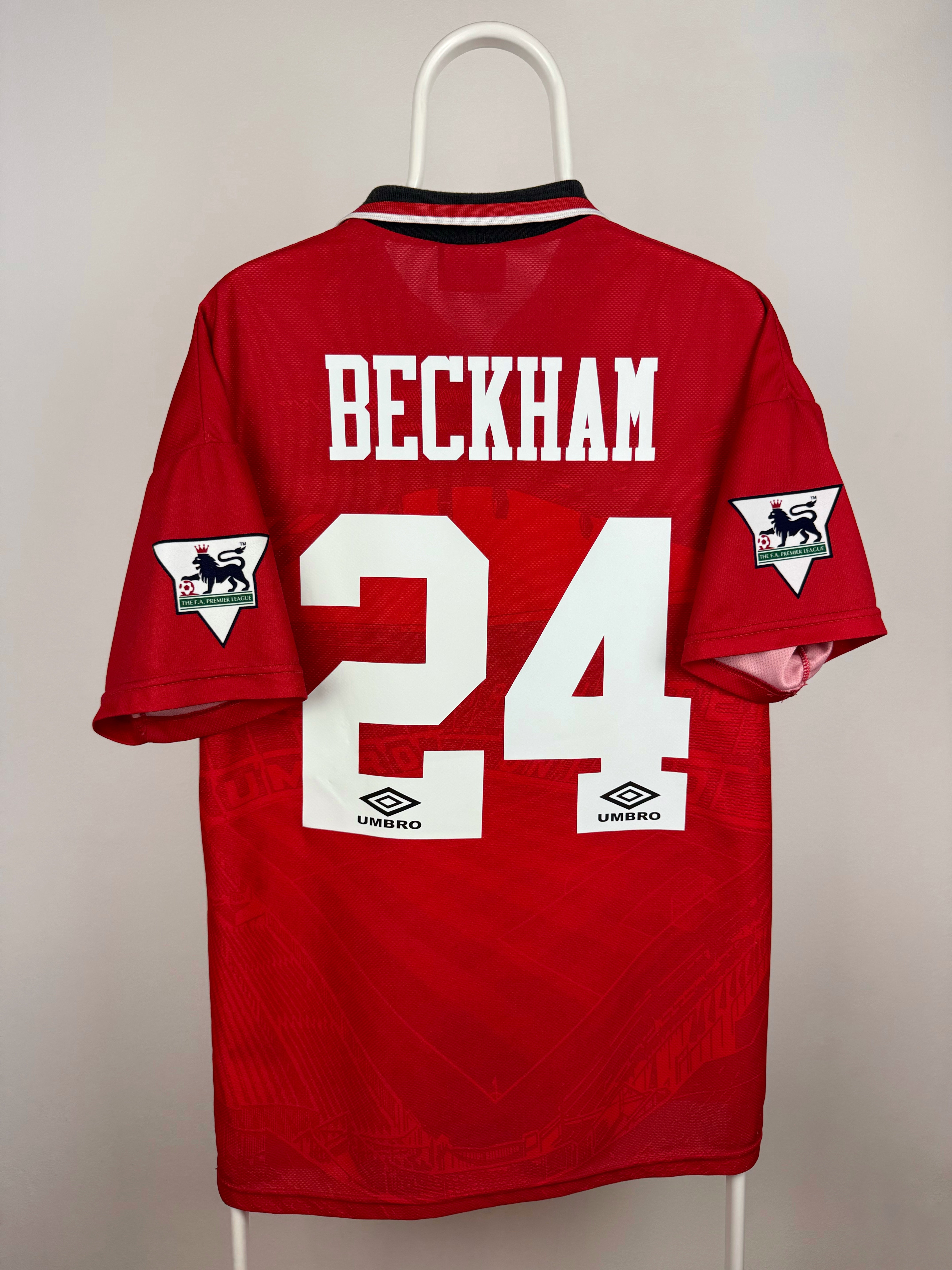 David Beckham - Manchester United 1995/96 hjemmebane trøje L 🏴󠁧󠁢󠁥󠁮󠁧󠁿