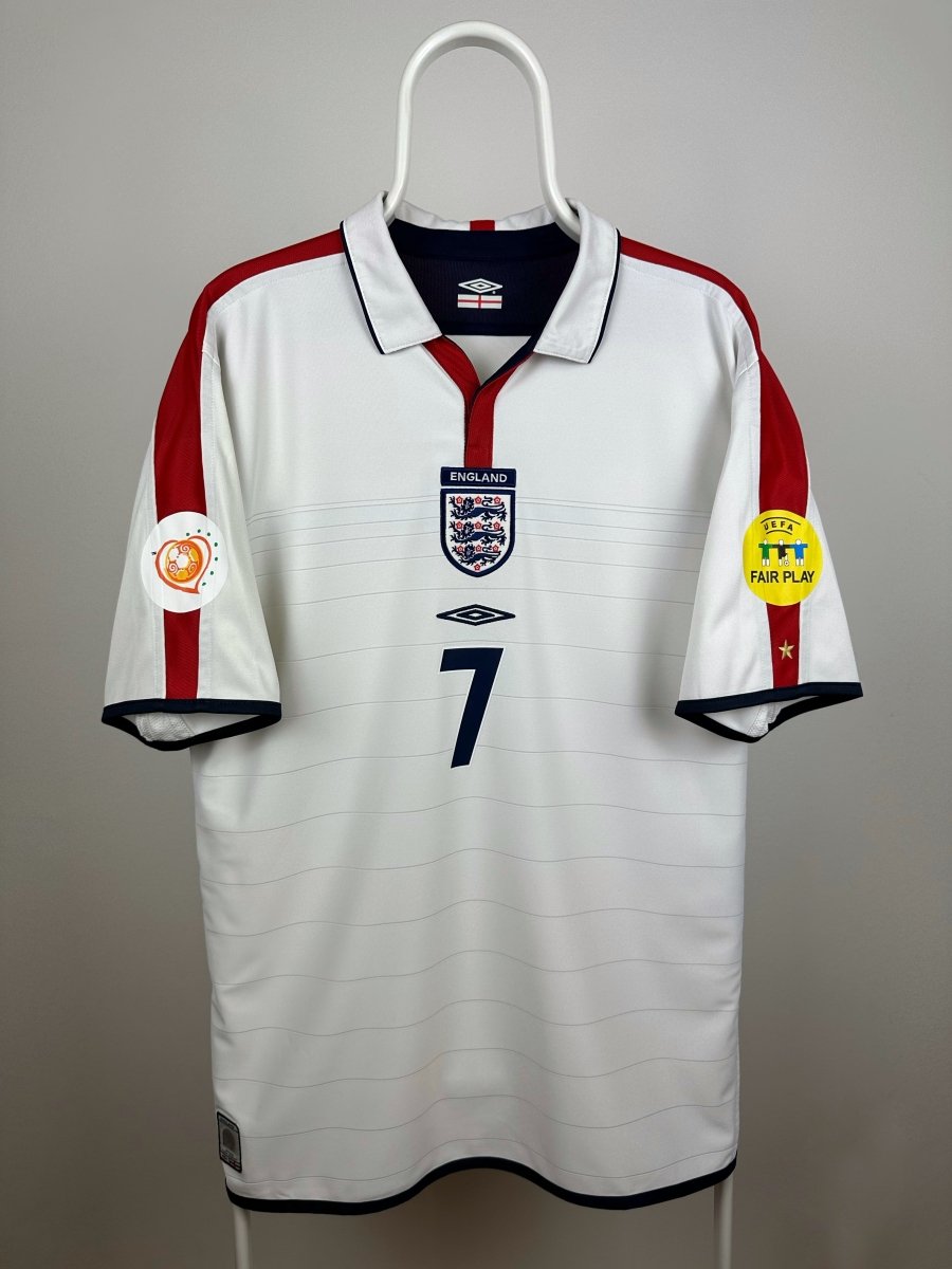 David Beckham - England 2004 hjemmebane trøje L 🏴󠁧󠁢󠁥󠁮󠁧󠁿 Fodboldshoppen_dk 2