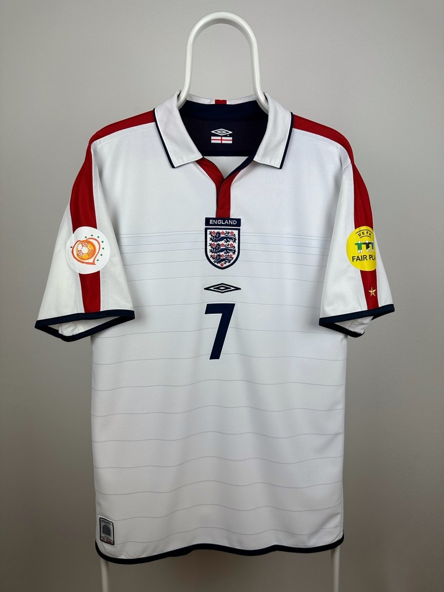 David Beckham - England 2004 hjemmebane trøje M 🏴󠁧󠁢󠁥󠁮󠁧󠁿 Fodboldshoppen_dk 2