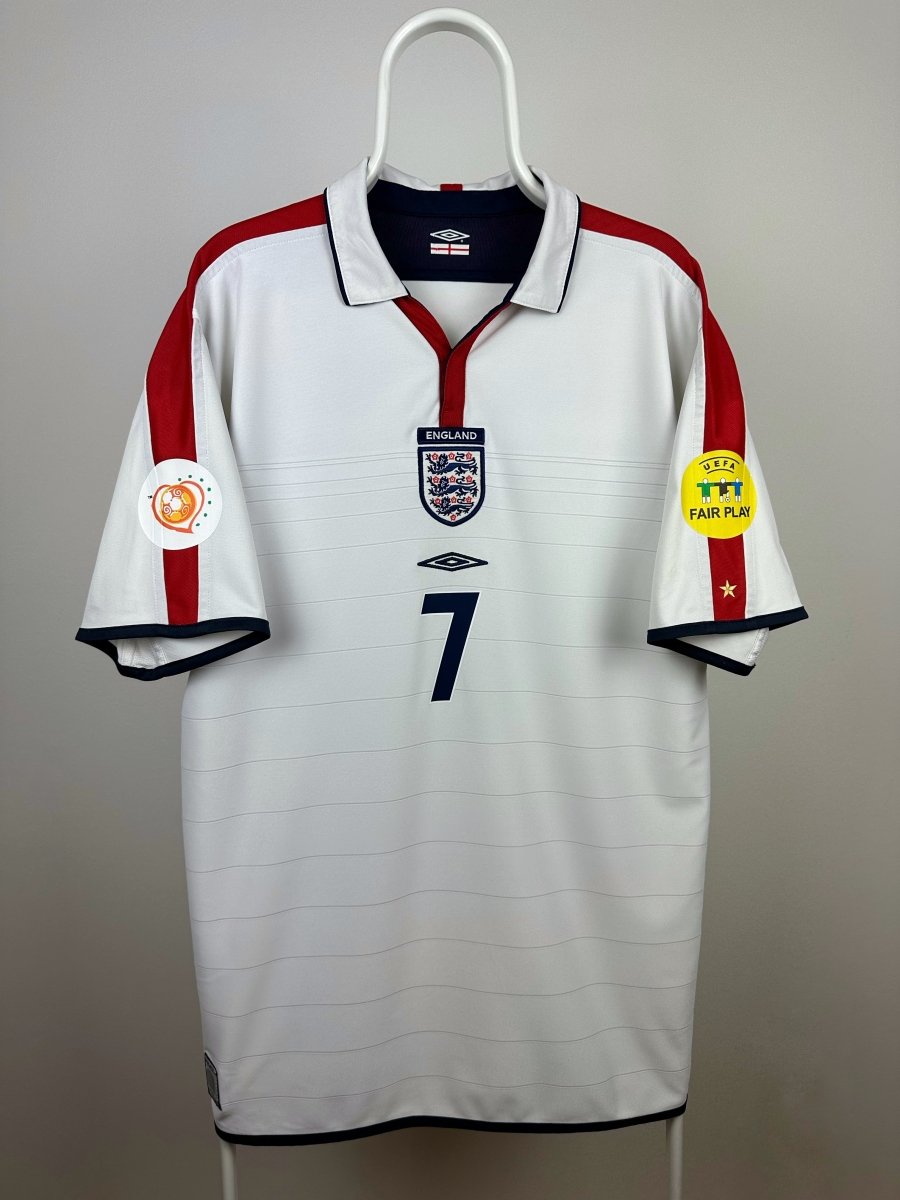 David Beckham - England 2004 hjemmebane trøje XL 🏴󠁧󠁢󠁥󠁮󠁧󠁿 Fodboldshoppen_dk 2