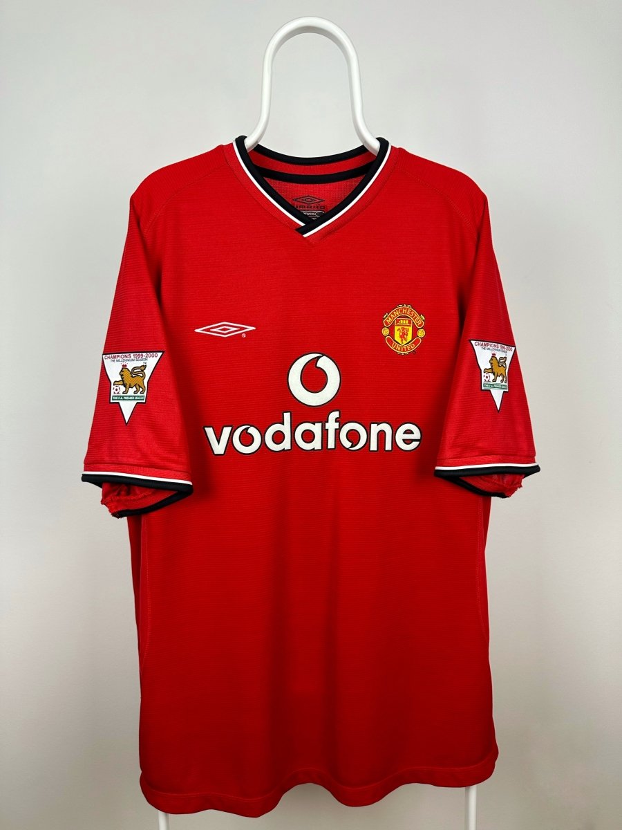 David Beckham - Manchester United 2000/01 hjemmebane trøje XL 🏴󠁧󠁢󠁥󠁮󠁧󠁿 Fodboldshoppen_dk 2