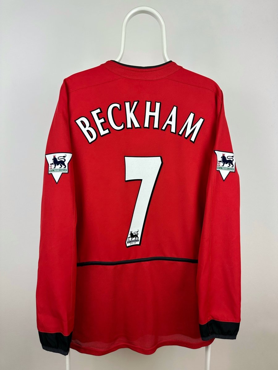 David Beckham - Manchester United 2002/03 hjemmebane trøje L 🏴󠁧󠁢󠁥󠁮󠁧󠁿 Fodboldshoppen_dk 1