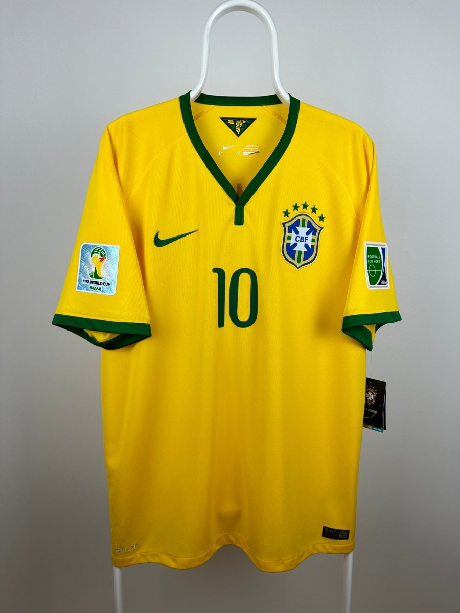 Neymar Jr. - Brasilien 2014 hjemmebane trøje XL 🇧🇷 Fodboldshoppen_dk 2