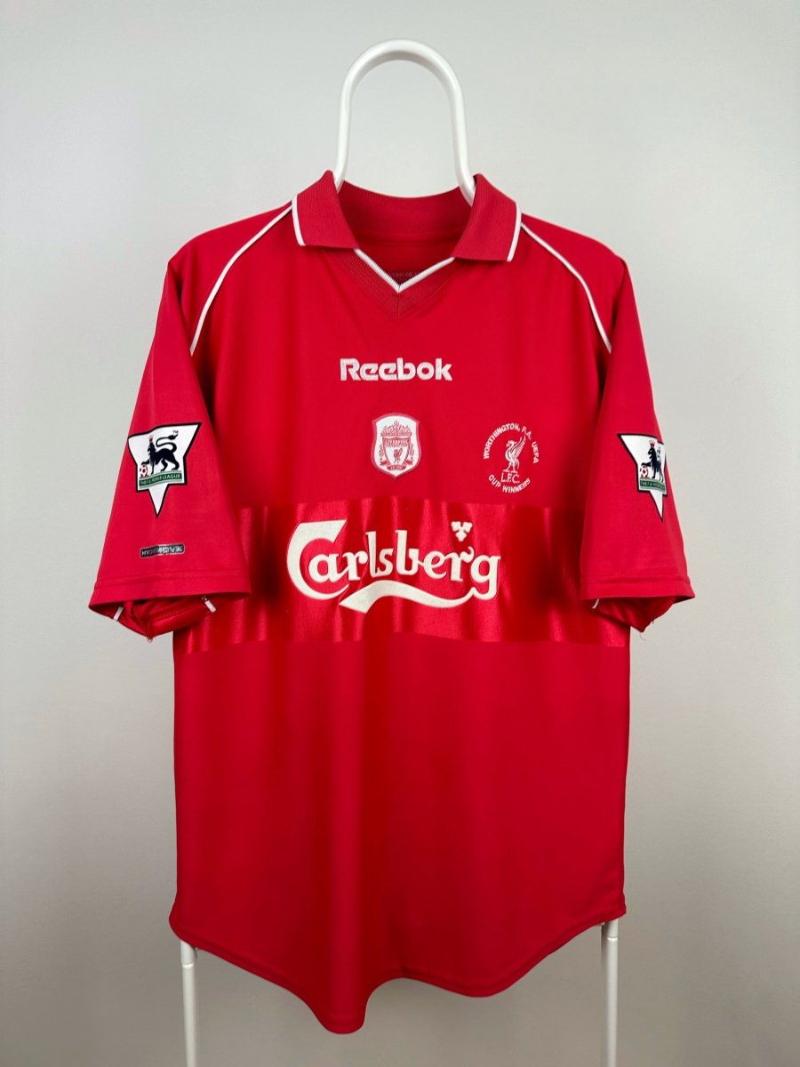 Steven Gerrard - Liverpool 2000/01 hjemmebane trøje M 🏴󠁧󠁢󠁥󠁮󠁧󠁿 Fodboldshoppen_dk 2