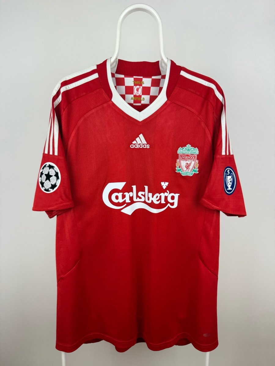 Steven Gerrard - Liverpool 2008/09 hjemmebane trøje L 🏴󠁧󠁢󠁥󠁮󠁧󠁿 Fodboldshoppen_dk 2